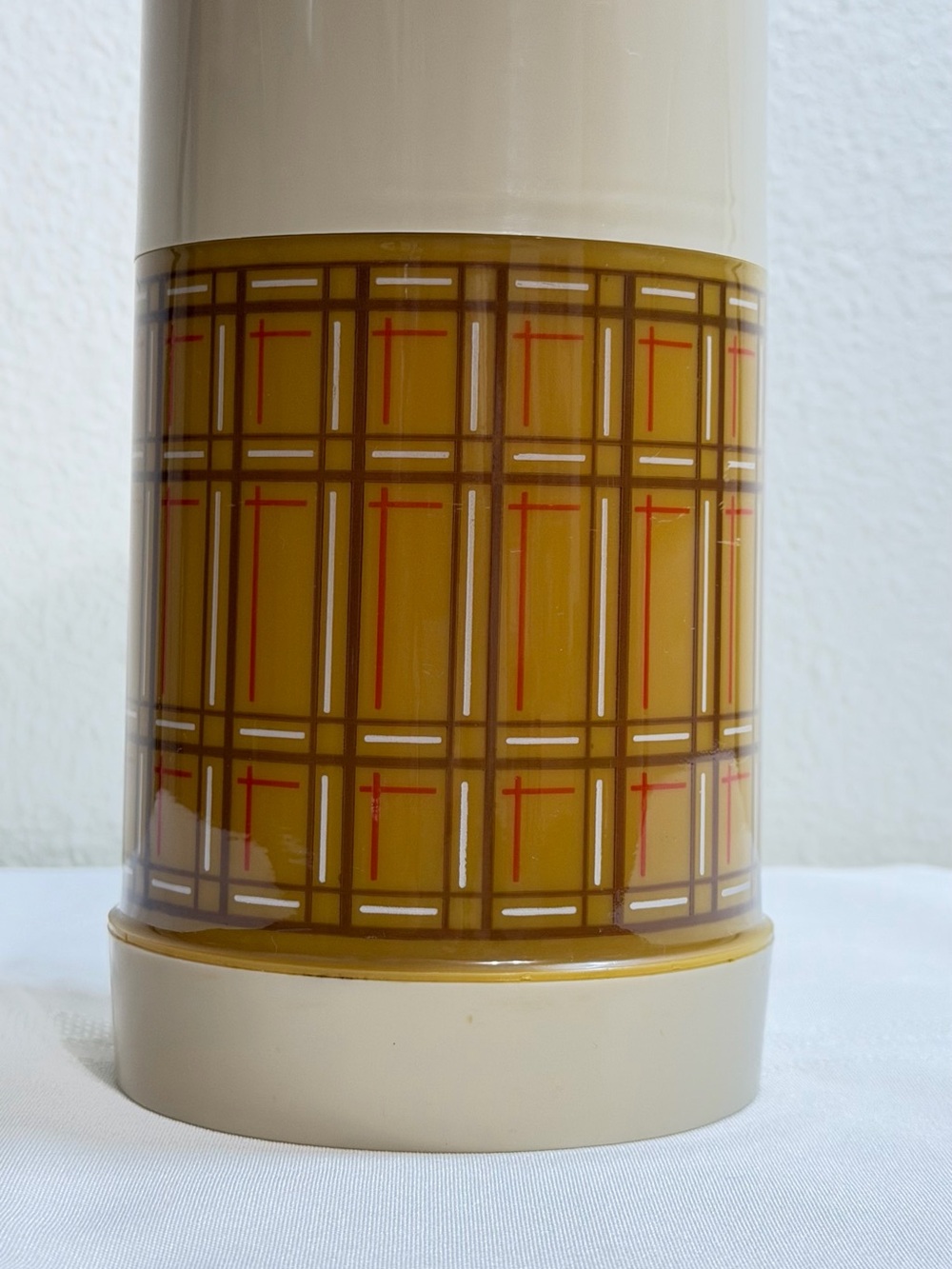 Vintage-Inspired Cream and Mustard Food Storage Canister